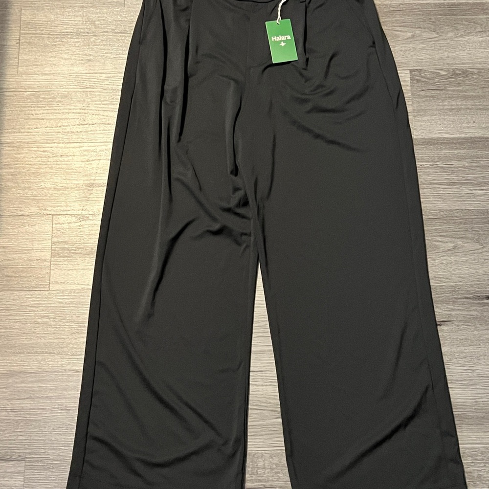 HALARA Elegant Black Wide-Leg Trousers